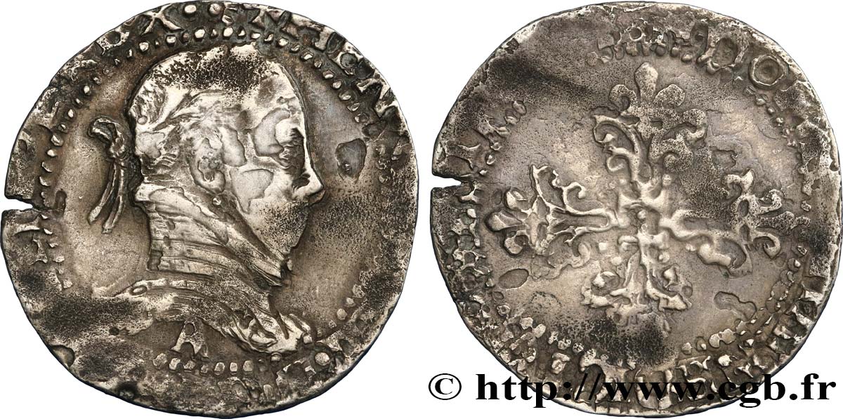 HENRY III Faux de demi-franc au col plat 1583 Paris F
