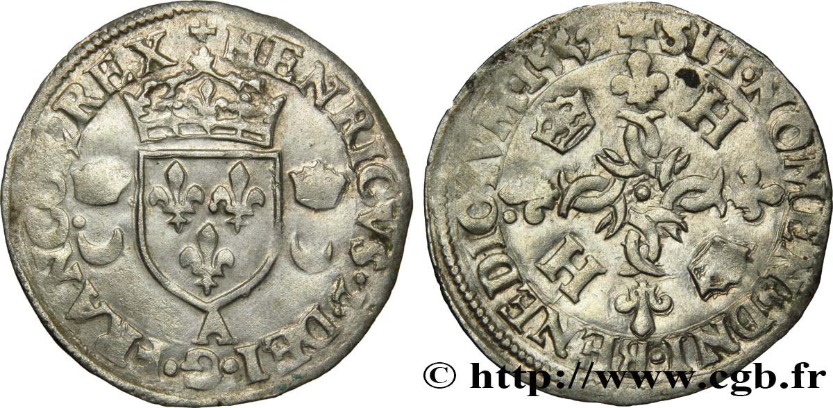 HENRI II Douzain aux croissants 1552 Paris TTB