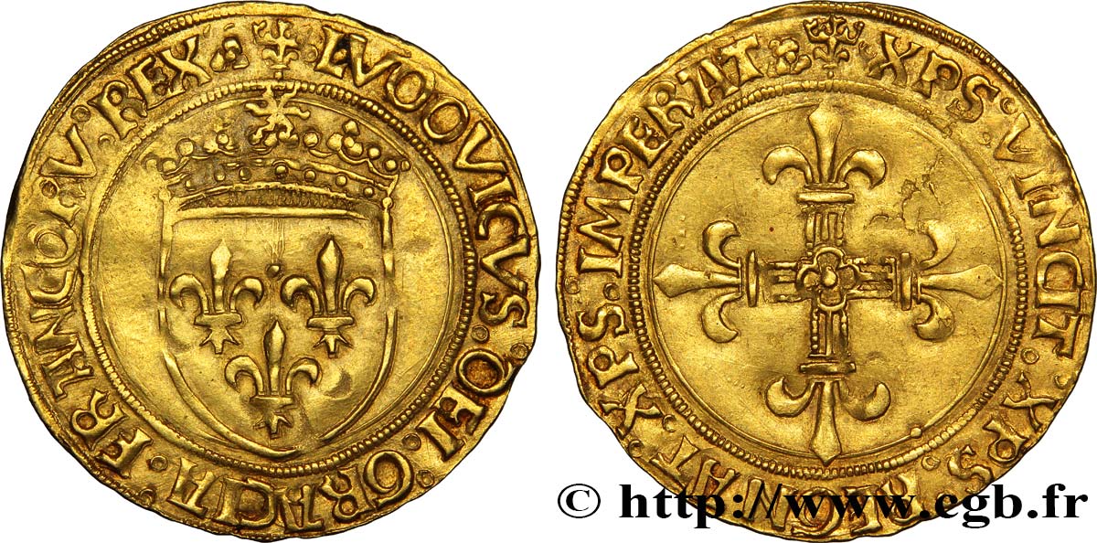 LOUIS XII, FATHER OF THE PEOPLE Écu d or au soleil 25/04/1498 Lyon AU