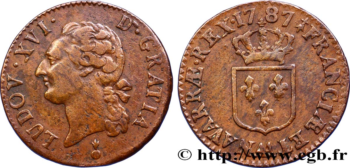 LOUIS XVI Demi-sol dit “à l écu” 1787 Metz TTB/TTB+
