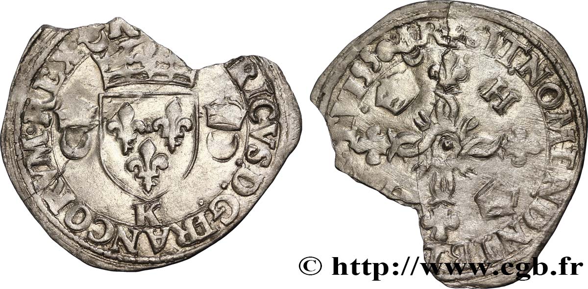 HENRI II Douzain aux croissants 1550 Bordeaux TB