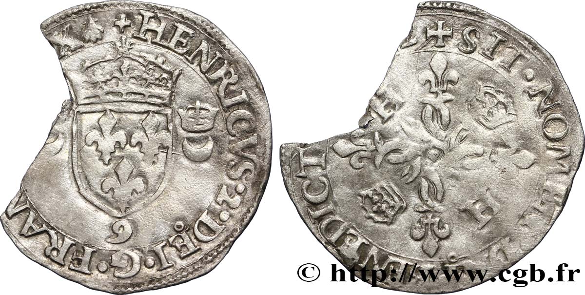HENRI II Douzain aux croissants 155[.] Rennes TB