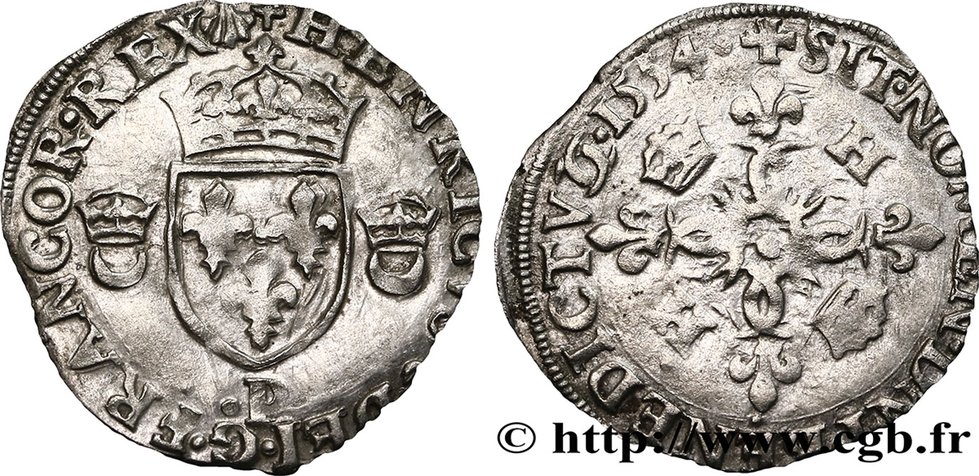 HENRI II Douzain aux croissants 1554 Dijon TTB+
