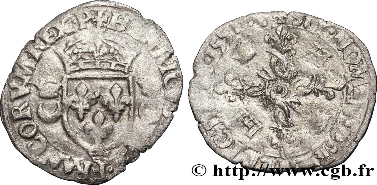HENRY II Douzain aux croissants 1551 Crémieu VF/VF