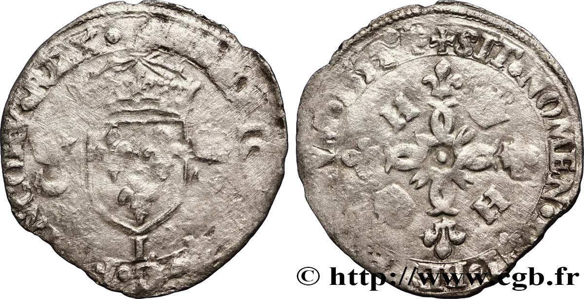 HENRI II Douzain aux croissants 1552 Limoges B/TB