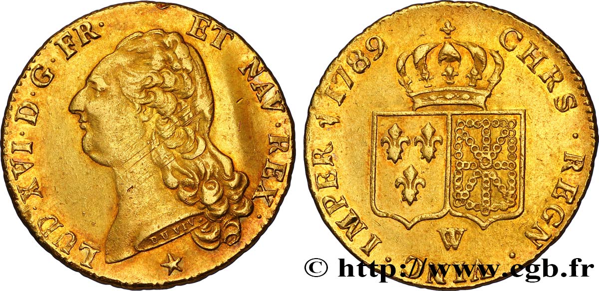 LOUIS XVI Double louis d’or aux écus accolés 1789 Lille q.SPL