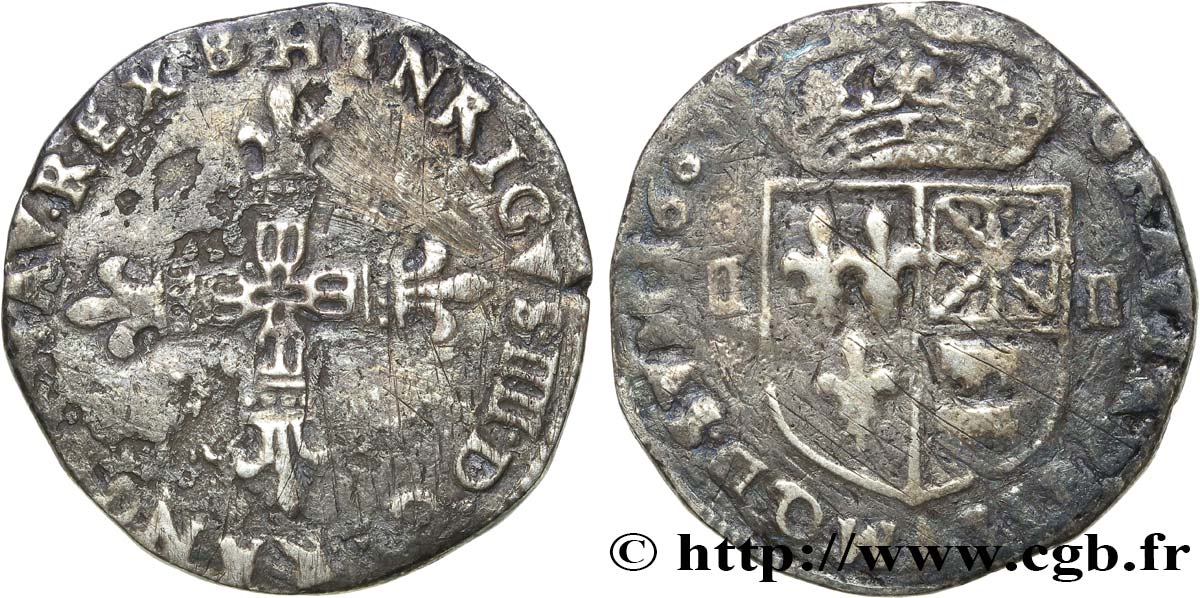 HENRI IV LE GRAND Quart d écu de Béarn 160[?] Morlaàs TB