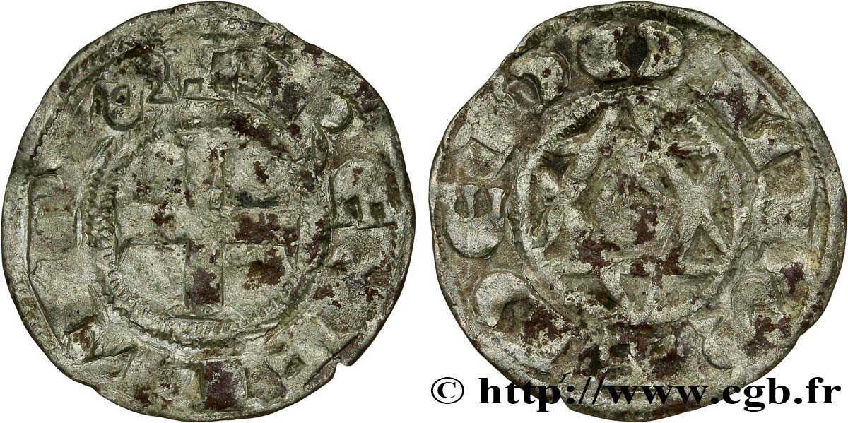 BERRY - FILIPPO II  AUGUSTUS  Denier n.d. Déols q.MB/MB