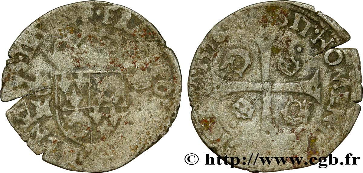 HENRY III Douzain du Dauphiné aux deux H couronnées 1576 Grenoble VF