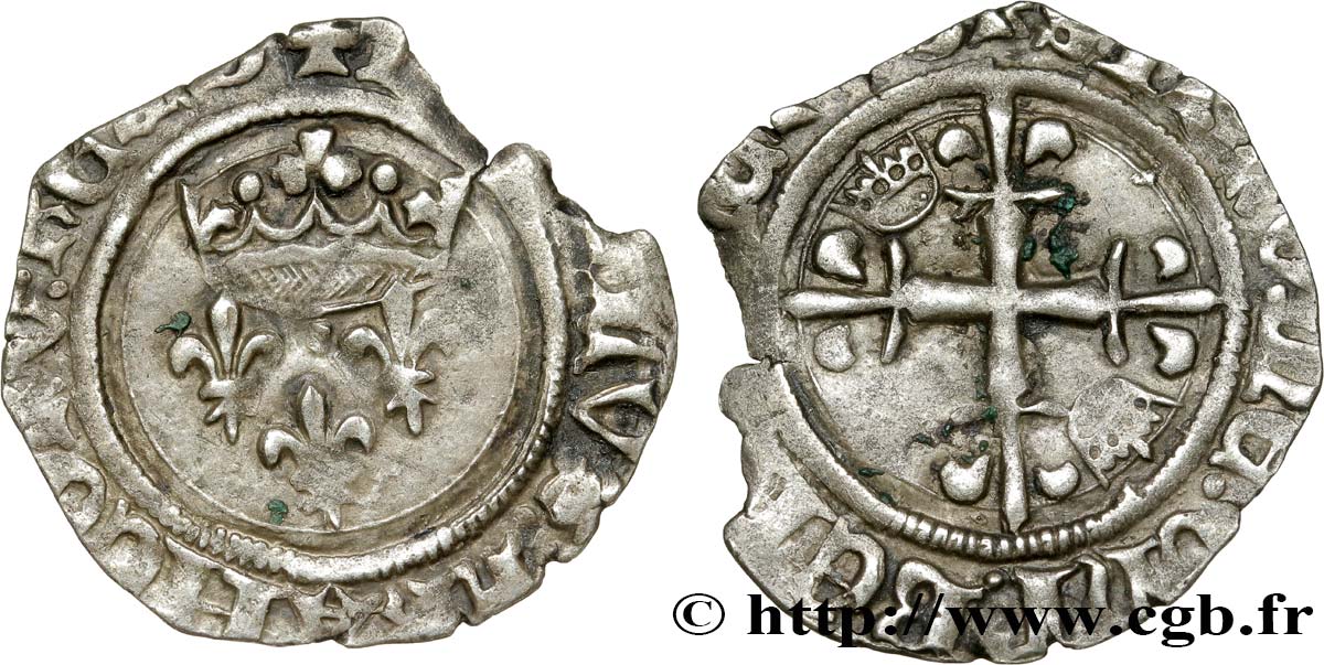 CHARLES VI LE FOU OU LE BIEN AIMÉ Gros dit &nbsp;florette&nbsp; n.d. Bourges TB+