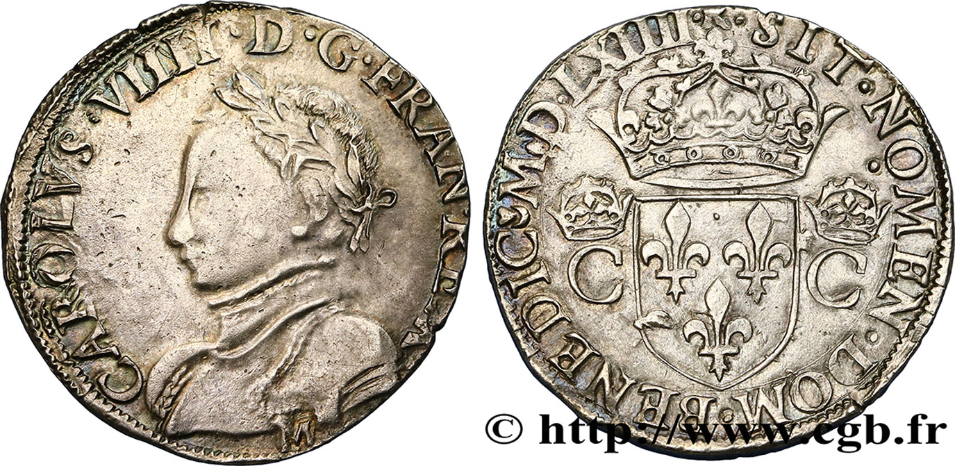 CHARLES IX Teston, 2e type 1564 Toulouse TTB/TTB+