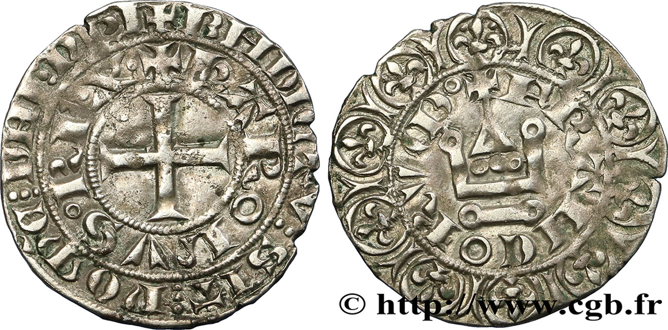 CHARLES IV LE BEL Maille blanche n.d. s.l. TTB
