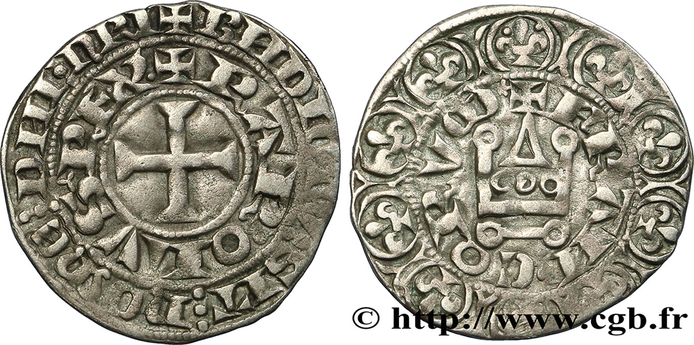 CHARLES IV LE BEL Maille blanche n.d. s.l. TTB