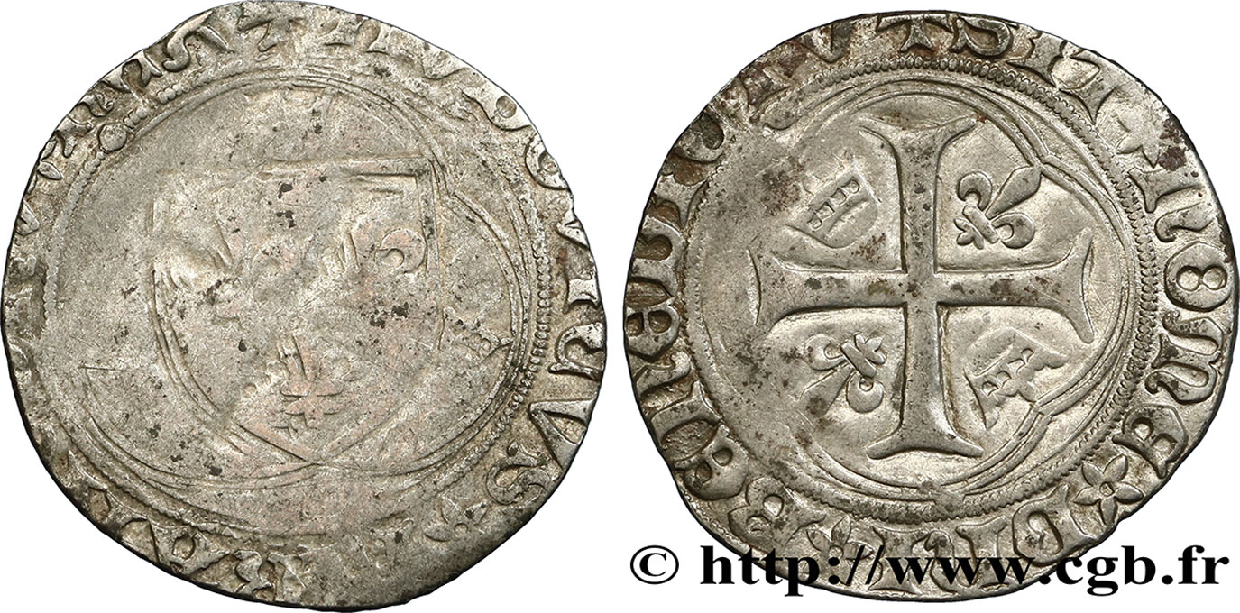 LOUIS XI LE PRUDENT Blanc à la couronne n.d. Paris B+/TB+