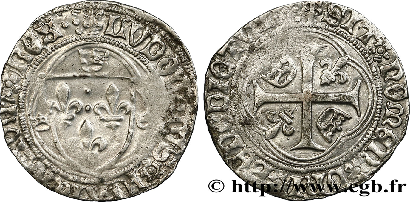 LOUIS XII LE PÈRE DU PEUPLE Douzain ou grand blanc à la couronne n.d. Saint-André de Villeneuve-lès-Avignon TTB