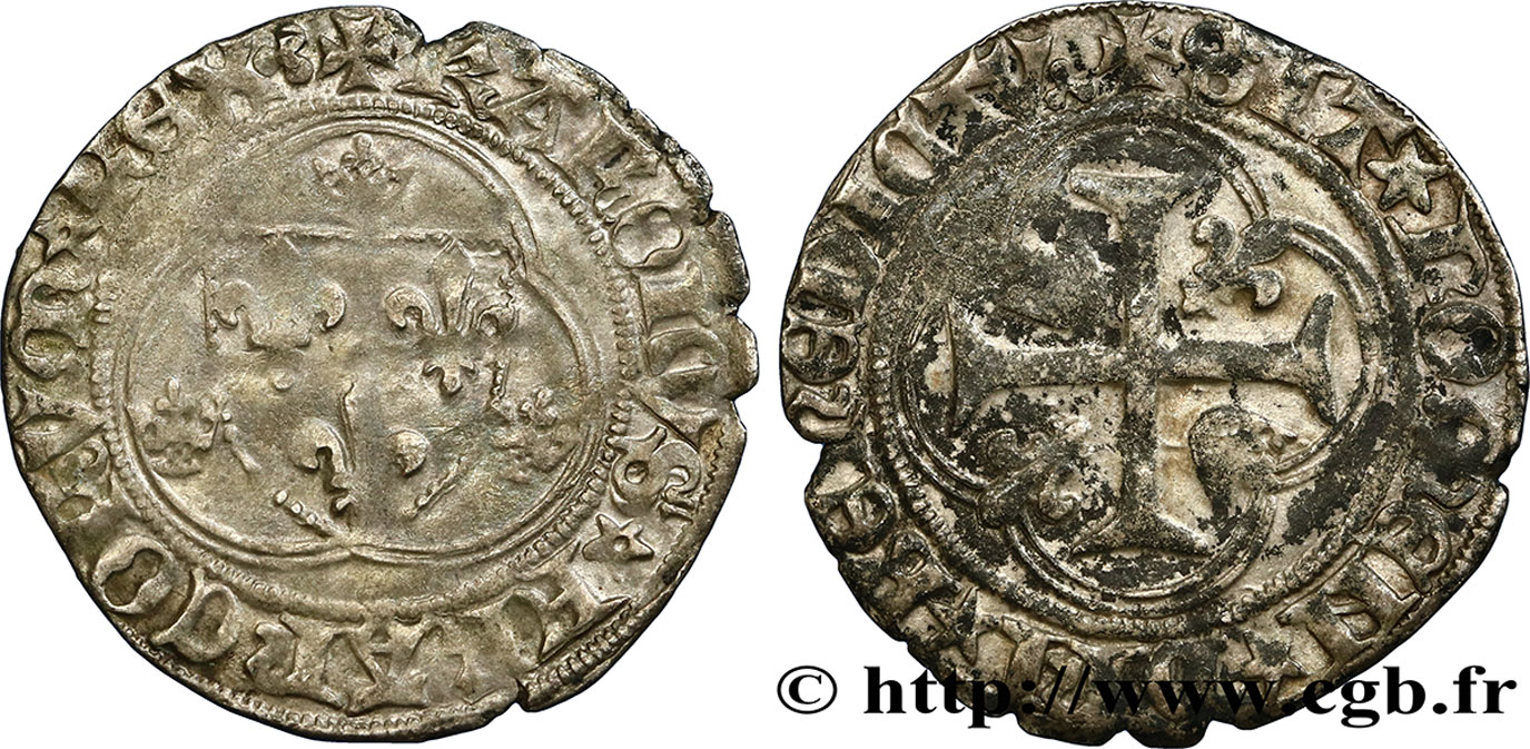 CHARLES VIII Blanc à la couronne n.d. Lyon MBC/BC+