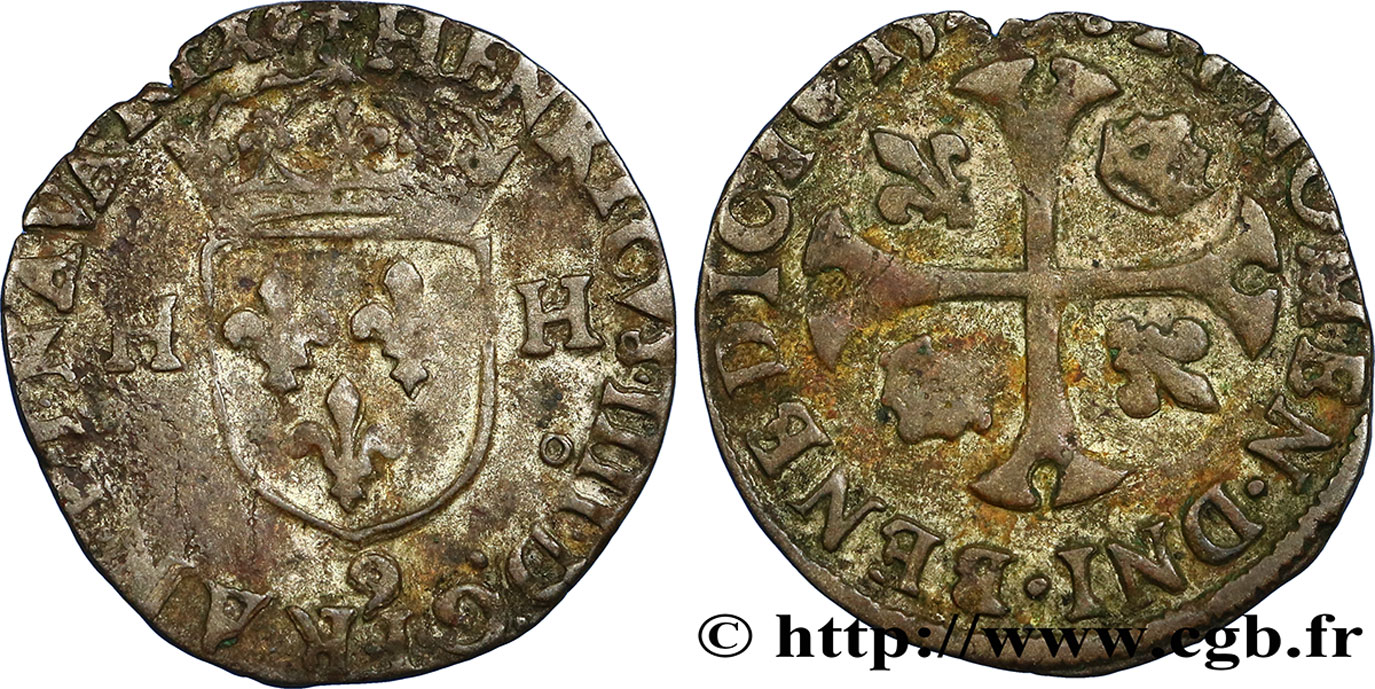 HENRI IV LE GRAND Douzain aux deux H, 2e type n.d. Rennes TB+