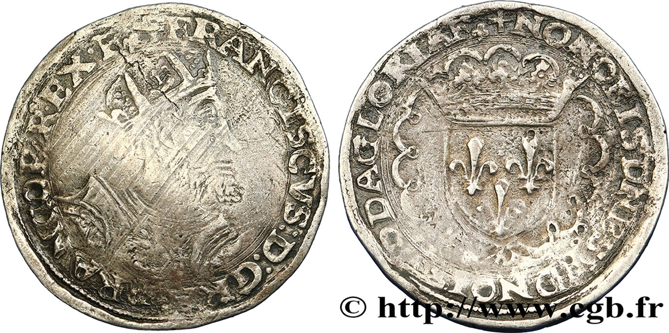 FRANÇOIS IER LE RESTAURATEUR DES LETTRES Teston, 8e type, faux d’époque n.d. Lyon TB+