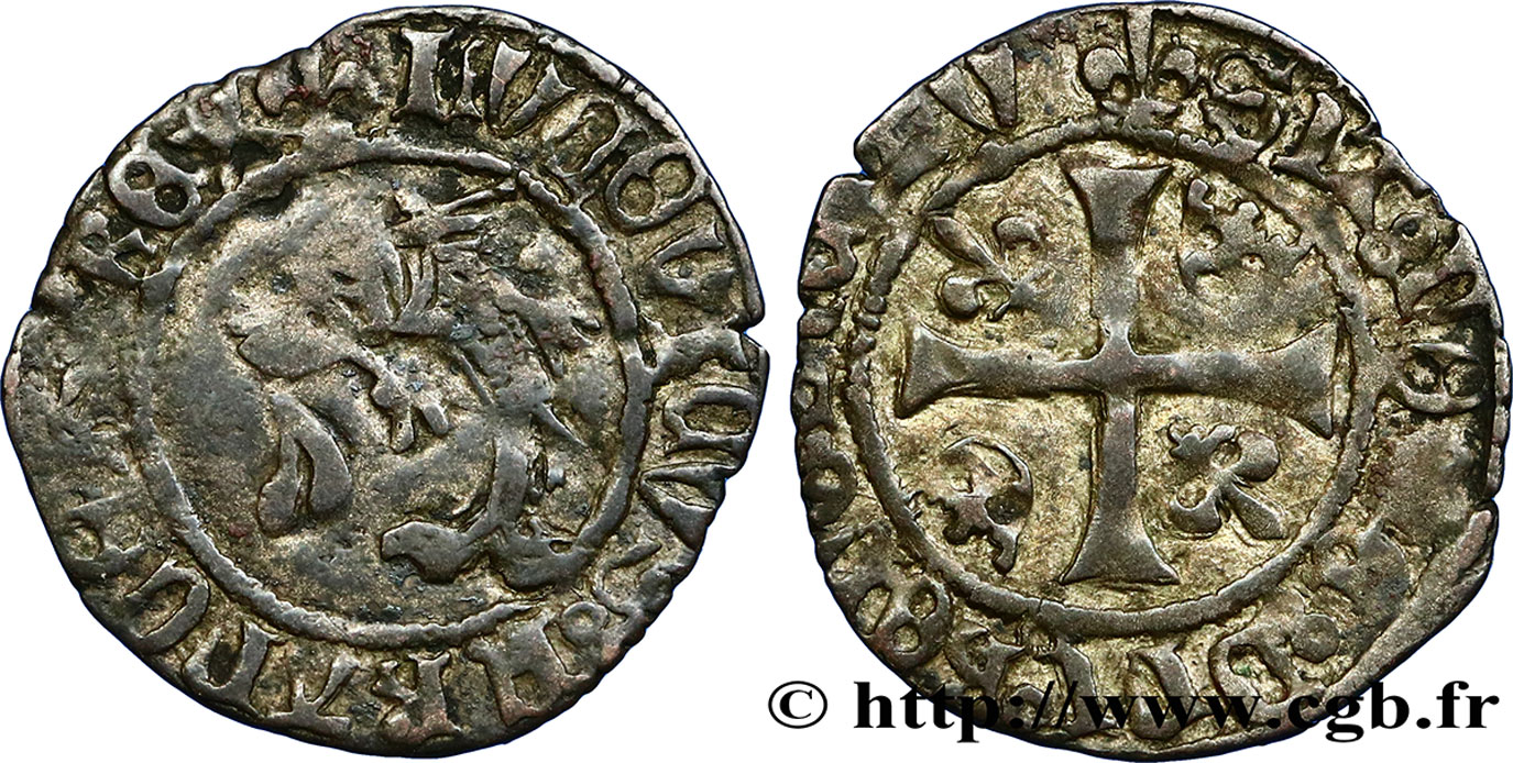 LOUIS XI LE PRUDENT Liard au dauphin n.d. Paris TB