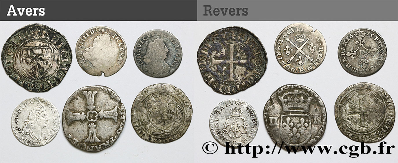 LOTTE Lot de 6 monnaies royales en argent n.d. s.l. MB