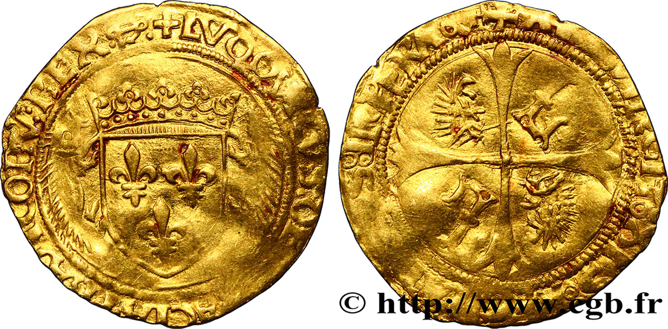 LOUIS XII  Écu d or aux porcs-épics 19/11/1507 Bayonne BC+
