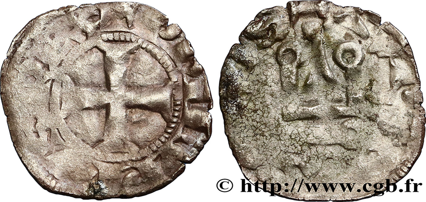 PHILIPPE VI DE VALOIS Denier tournois n.d.  TB