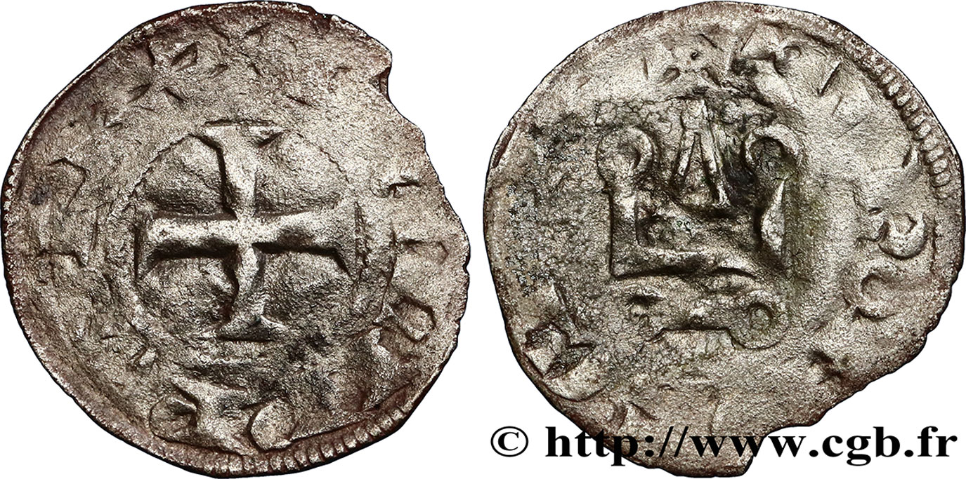 PHILIPPE VI DE VALOIS Denier tournois n.d.  TB