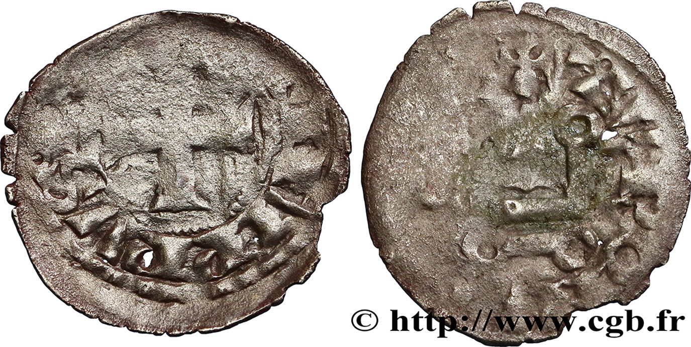 PHILIPPE VI DE VALOIS Denier tournois n.d.  TB