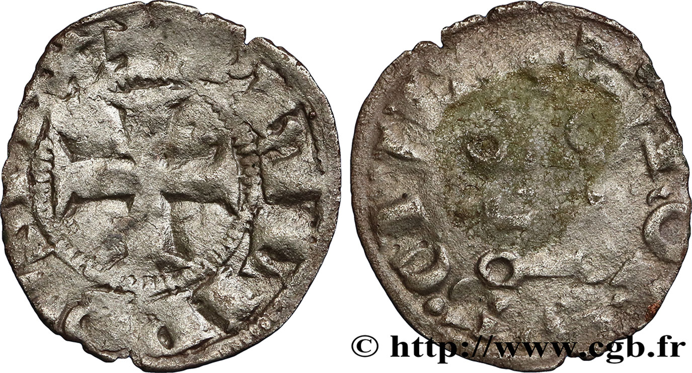 PHILIPPE VI DE VALOIS Denier tournois n.d.  TB/TB+