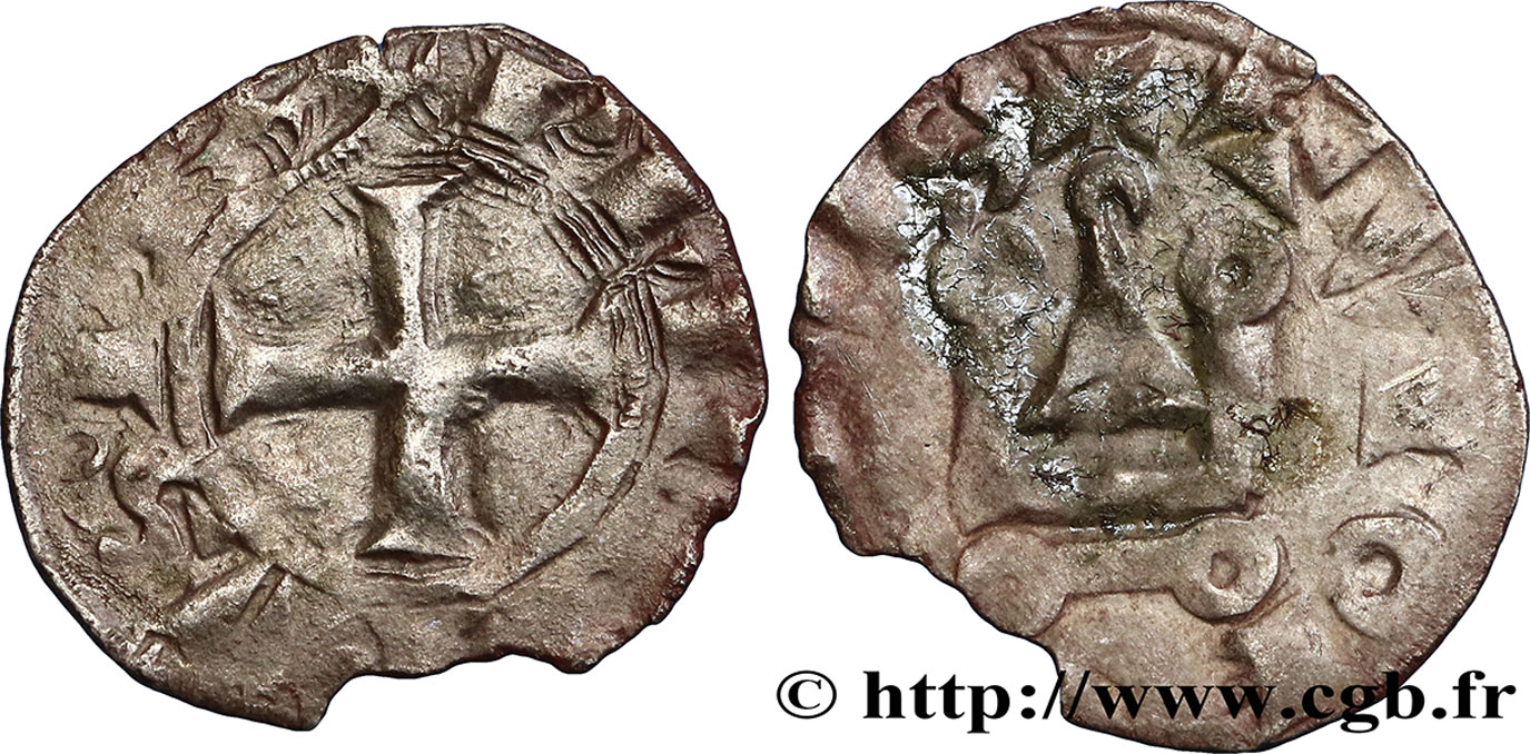 PHILIPPE VI DE VALOIS Denier tournois n.d.  TB+