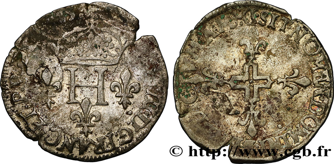 HENRI III Double sol parisis, 2e type n.d. Lyon TB/TB+