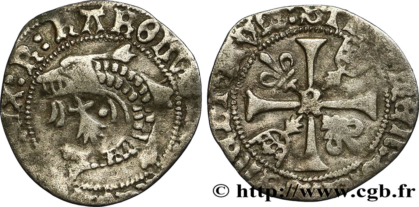 CHARLES VIII Liard au dauphin de Bretagne n.d. Rennes TTB