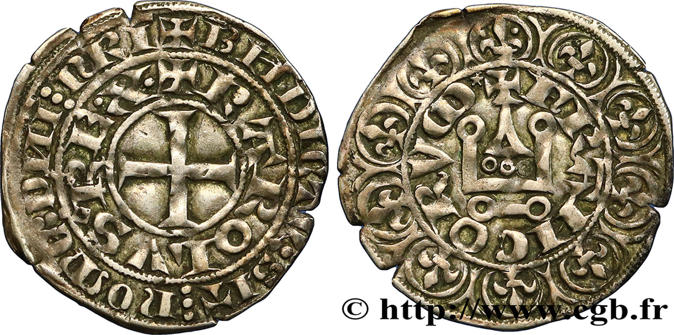 CHARLES IV LE BEL Maille blanche n.d. s.l. TTB