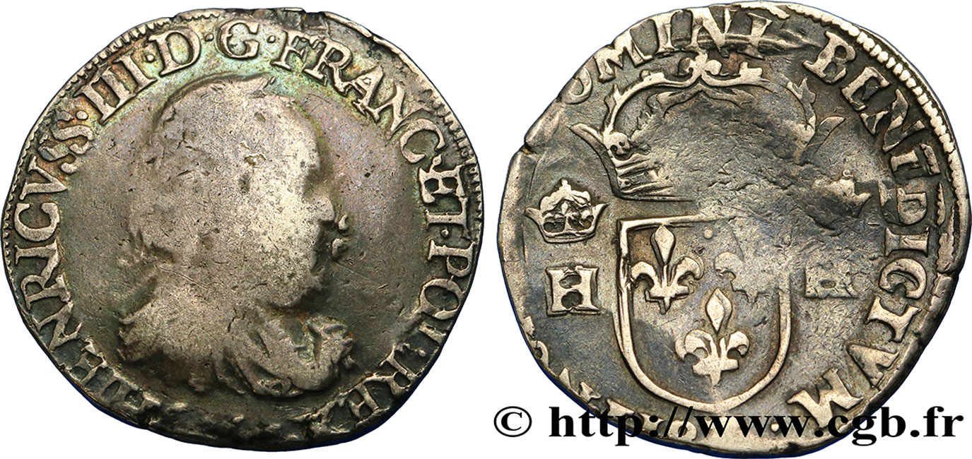 HENRI III Teston, 4e type n.d. Nantes TB