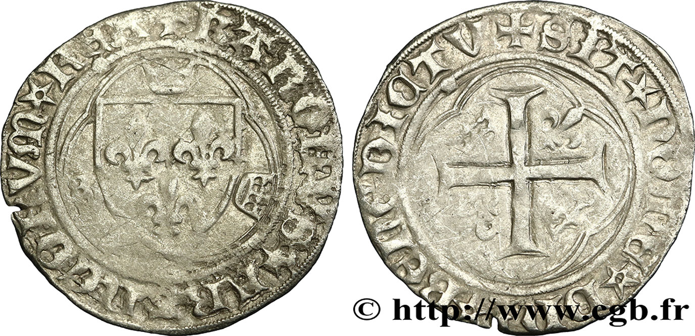 CHARLES VIII Blanc à la couronne n.d. Paris TB+