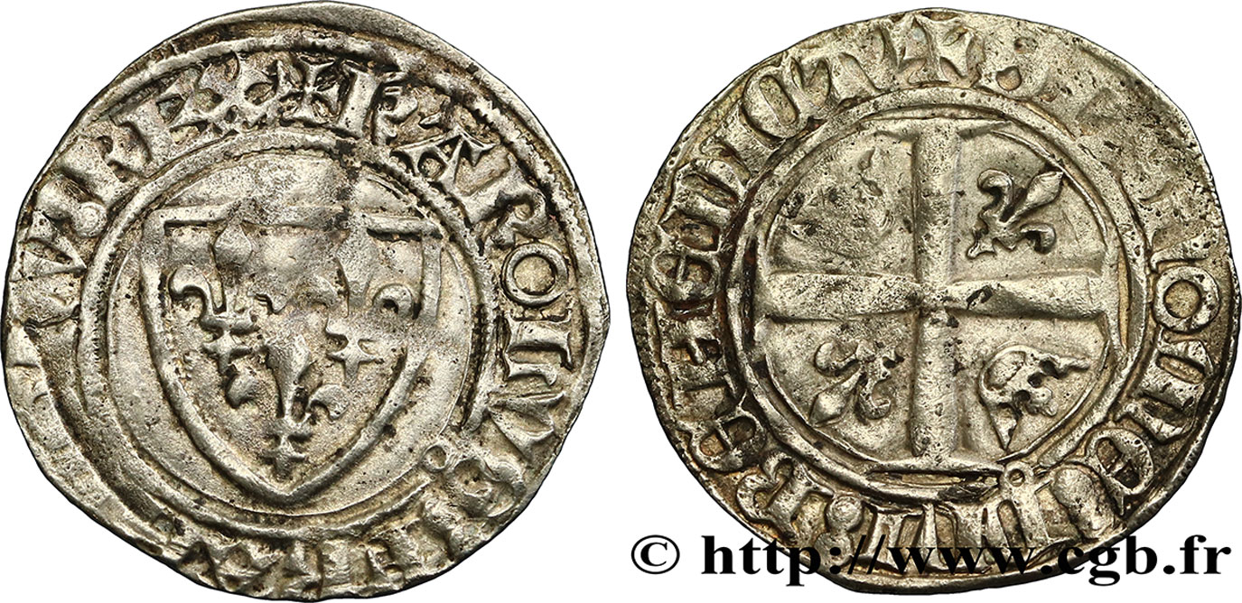 CHARLES VI LE FOU OU LE BIEN AIMÉ Blanc dit  guénar  n.d. s.l. TTB