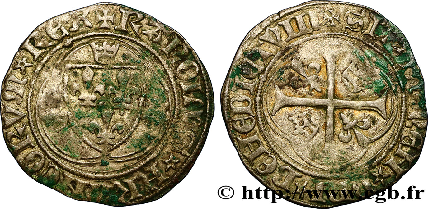 CHARLES VII LE VICTORIEUX Blanc à la couronne n.d. Paris TB