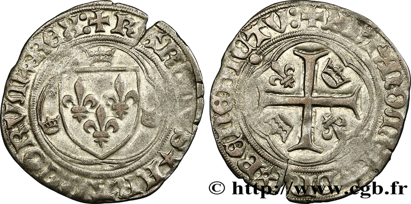 CHARLES VIII Blanc à la couronne n.d. Paris TB+