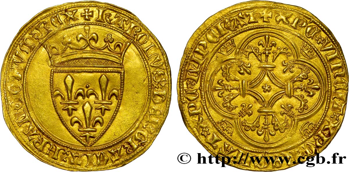 CHARLES VI LE FOU OU LE BIEN AIMÉ Écu d&nbsp;or à la couronne n.d. Rouen SUP
