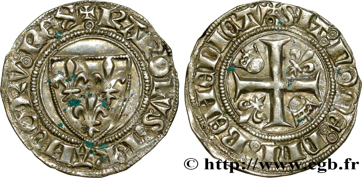 CHARLES VI LE FOU OU LE BIEN AIMÉ Blanc dit &nbsp;guénar&nbsp; n.d. Paris TTB+