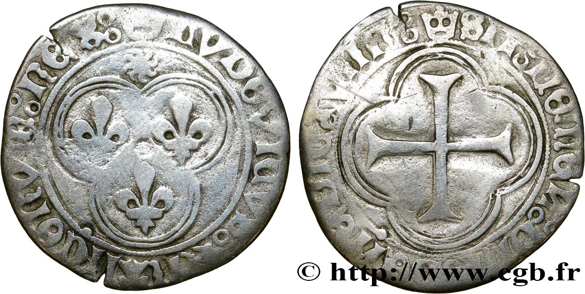 LOUIS XI THE  PRUDENT  Blanc au soleil 2/11/1475 Troyes BC