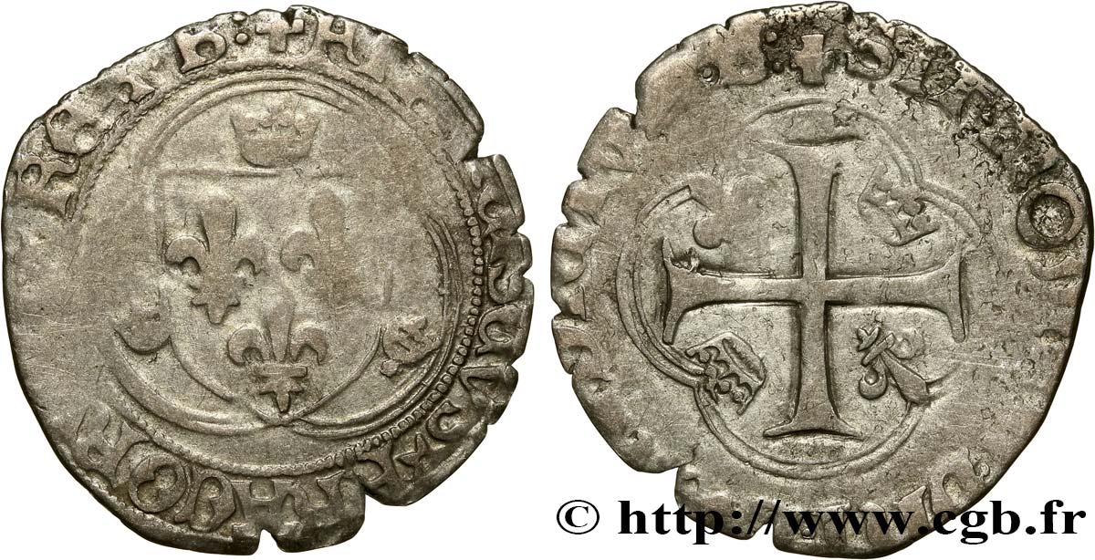 FRANCOIS I Grand blanc à la couronne, 1er type n.d. Bourges VF