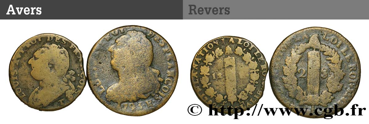 LOTS Lot de deux monnaies de la Révolution française n.d. s.l. TB