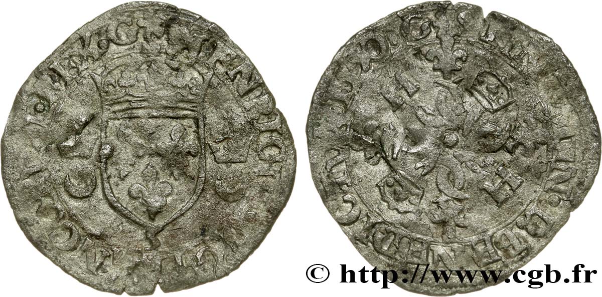 HENRI II Douzain aux croissants 1550 Grenoble TB