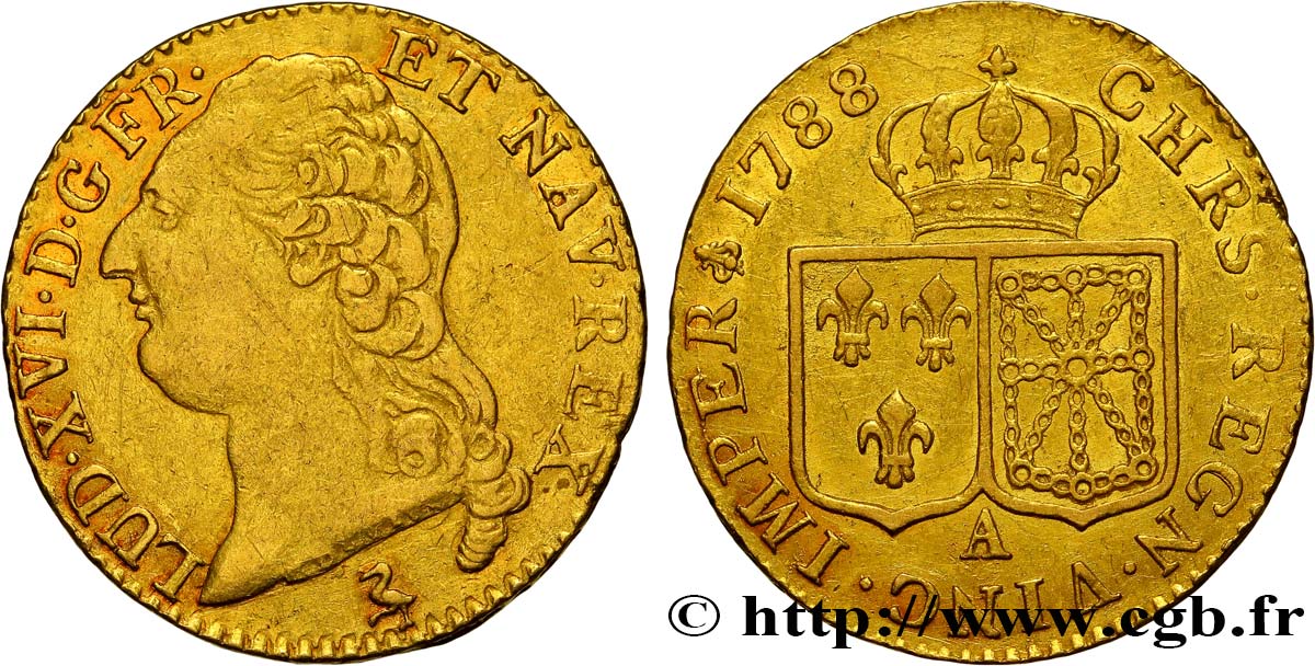 LOUIS XVI Louis d or dit  aux écus accolés  1788 Paris TTB/TTB+