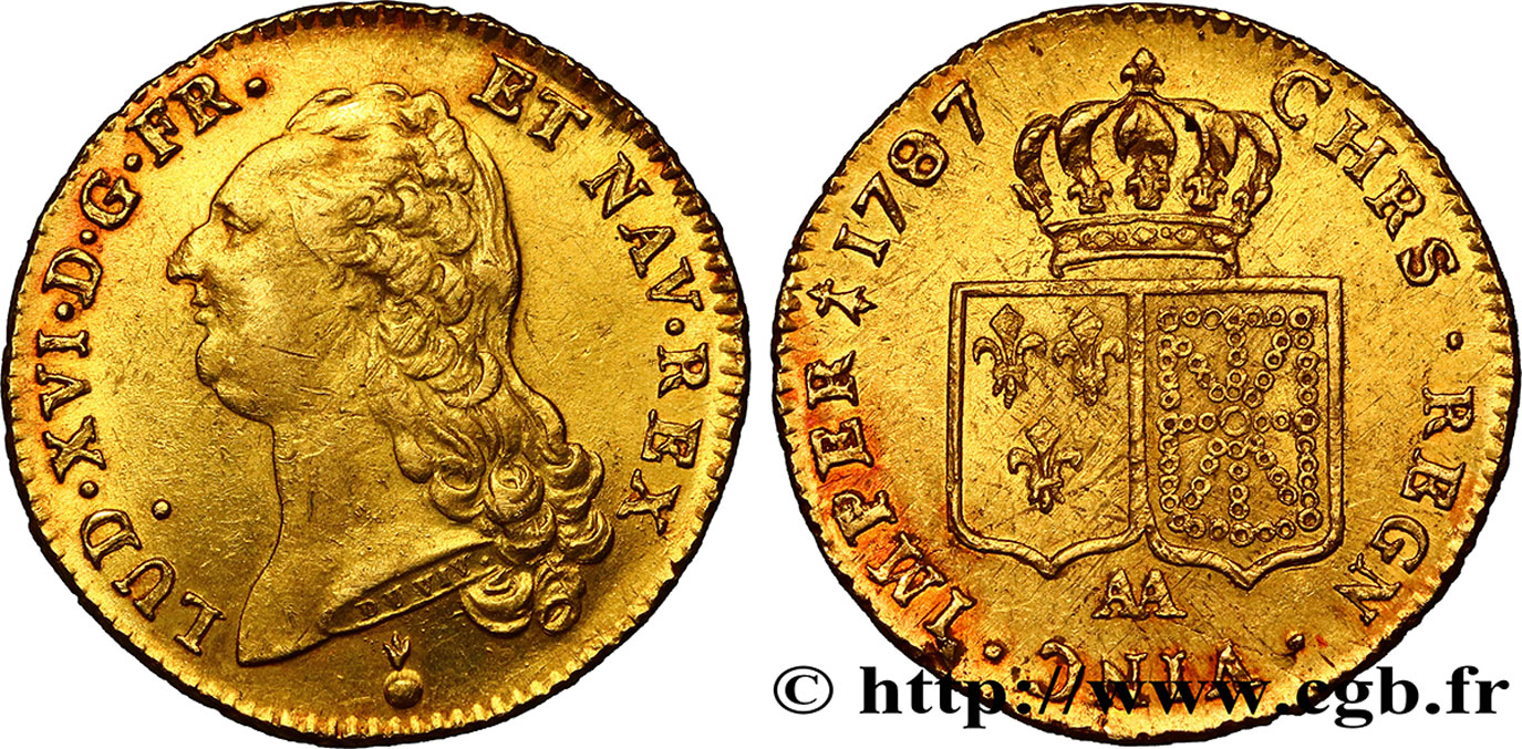 LOUIS XVI Double louis d’or aux écus accolés 1787 Metz SPL