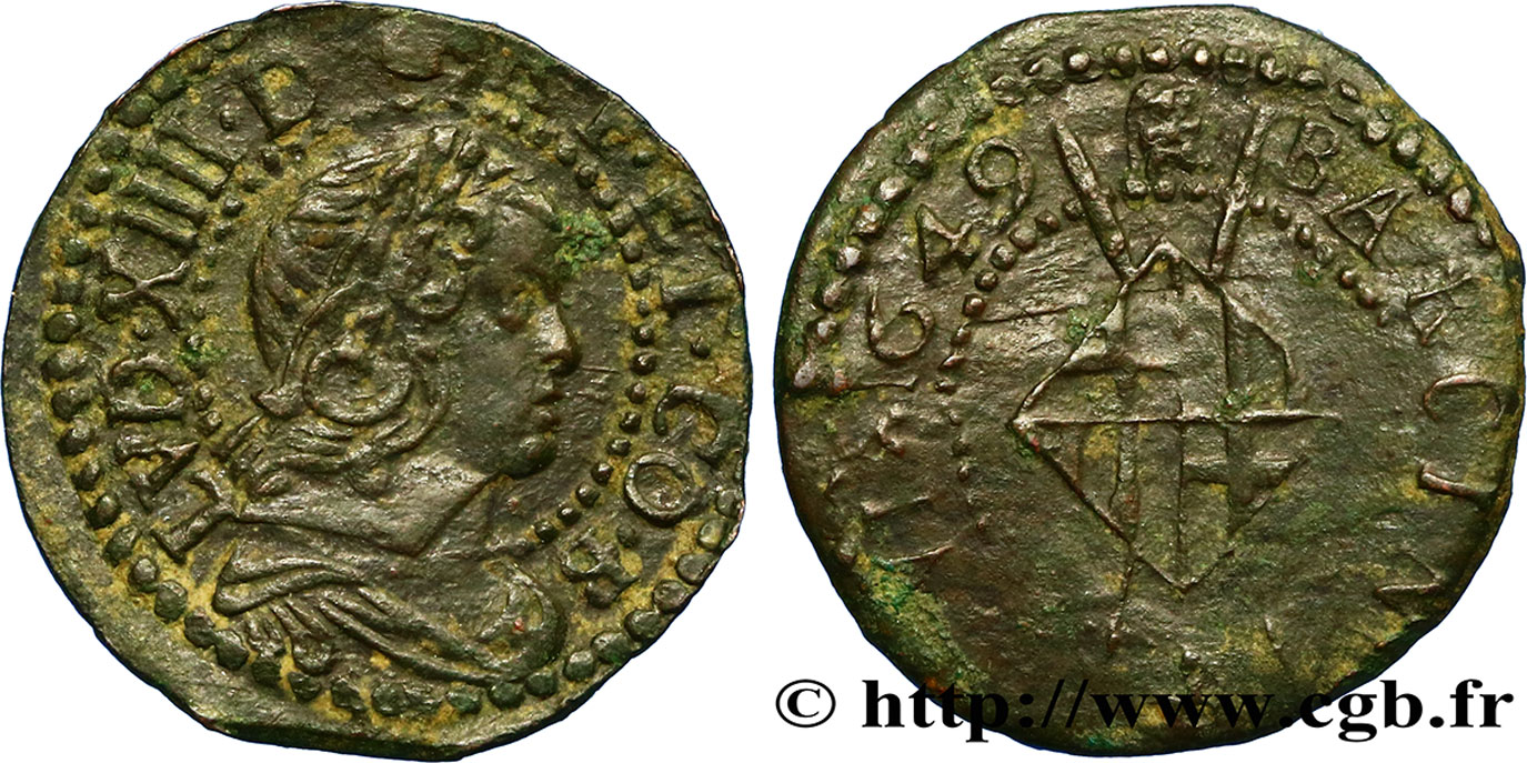 SPANIA - BARCELONA - LOUIS XIV  THE SUN KING  Sizain 1649 Barcelone SS/S