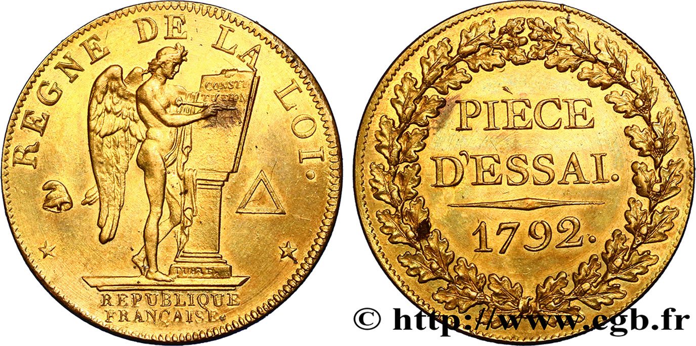 REVOLUTION COINAGE Essai pour le type conventionnel, module de 27 mm 1792 Paris EBC