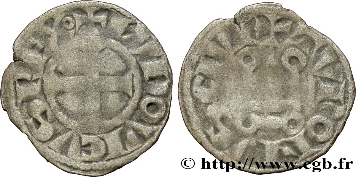 LOUIS VIII LE LION ET PREMIÈRE PARTIE DU RÈGNE DE LOUIS IX Denier tournois n.d. s.l. TB+