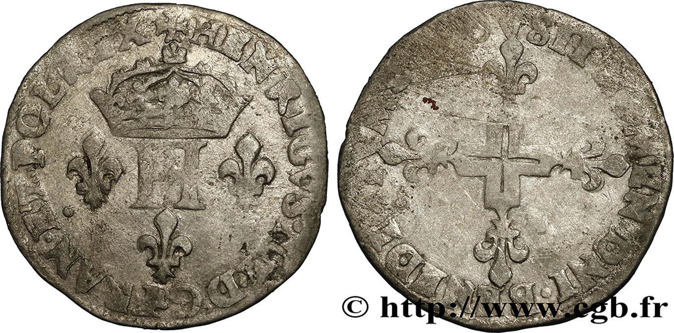 HENRI III Double sol parisis, 2e type n.d. Paris TB
